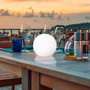 LED-buitenlamp op zonne-energie Dabus, Ø 25 cm, bol, wit, acryl