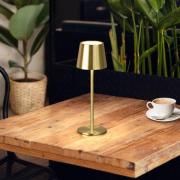 LED tafellamp Roxi, messingkleurig, metaal, IP54 dimbaar