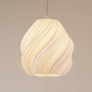 Lindby hanglamp Nuvia, Ø 30 cm, wit, 3D-print
