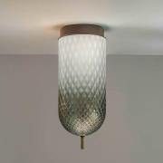 OLEV LED plafondlamp Curuba, bruin, glas, hoogte 40 cm 2.700 K