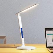 Lindby LED tafellamp Ludmilla, hoogte 34 cm, wit, display