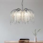 Druivenkroonluchter, parelzwart, 12-lamps, kristalglas