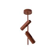 Plafondspot Leda 2, baksteenrood, 2-lamps, hoogte 55 cm
