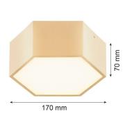 LED plafondlamp Libre, goudkleurig, staal, 3.000 K