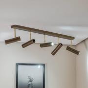 Axion plafondlamp, 5-lamps, titaniumkleurig, langwerpig, staal