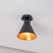 Plafondlamp Berceste N-676, zwart/goud, metaal, Ø 20 cm