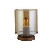 Tafellamp Zweden, mokka/amber, staal, glas, E27