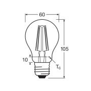 OSRAM LED filament lamp E27 6,5W 827 6-pack