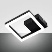 LED wandlamp Bard, zwart, 17 x 17 cm, metaal, dimbaar