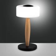 Elea LED tafellamp, zwart, hoogte 29 cm, glas, hout