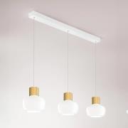 LED hanglamp cinema, 3-lamps, langwerpig, wit, glas