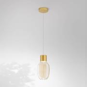 LED hanglamp Lapo, 1-lamp, cognackleurig, Ø 16cm, glas