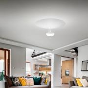 LED plafondlamp Yuko, wit, metaal, 23 cm hoog, dimbaar