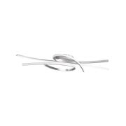 LED plafondlamp Biba, nikkelkleurig, lengte 100 cm, metaal CCT