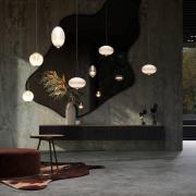 Maytoni glazen hanglamp Bruma, chroom/wit, hoogte 40 cm