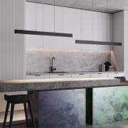 Maytoni LED hanglamp Ephoria, zwart, aluminium, lengte 116 cm