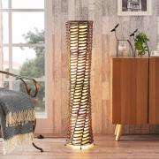 Vloerlamp Joas, 110 cm, papier, textiel, bruin