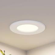 Prios LED inbouwlamp Cadance, wit, 12 cm, CCT, IP44
