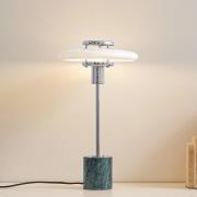 Lindby tafellamp Branford, 46 cm wit/groen, opaalglas/marmer