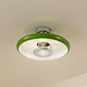 Lindby plafondlamp Branford, Ø 35 cm, groen, metaal