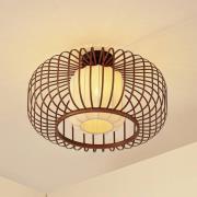 Lindby plafondlamp Davella, Ø 50 cm,  bamboe, textiel