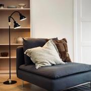 Dyberg Larsen vloerlamp Lilje, zwart, hoogte 135 cm, 2-lamps.