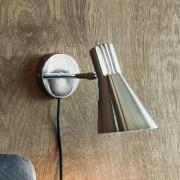 Dyberg Larsen wandlamp DL12, chroom, hoogte 20 cm, metaal