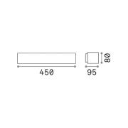 Ideal Lux buitenwandlamp Andromeda, antraciet, breedte 45 cm