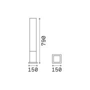 Ideal Lux tuinpadverlichting Edo square, koffiebruin, GX53