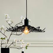 Dyberg Larsen hanglamp Flora, zwart mat, Ø 40 cm metaal
