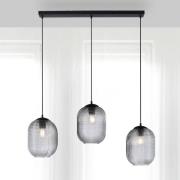 Paul Neuhaus Shitake hanglamp, rookgrijs, glas, 86 cm, E27