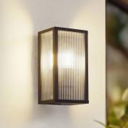 Lindby buitenwandlamp Peldar, 26 cm, geribbeld, IP44, E27