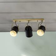 Esra plafondlamp, zwart, lengte 45 cm, metaal, 3-lamps
