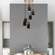 Hanglamp Esra, zwart, Ø 40 cm, metaal, 6-lamps