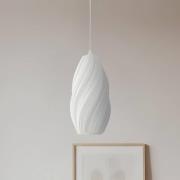 Lindby hanglamp Nuvia, Ø 15,5 cm, wit, 3D-print