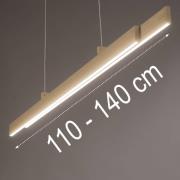 LED hanglamp Vayana, lengte 114 cm, zandkleurig, metaal, CCT