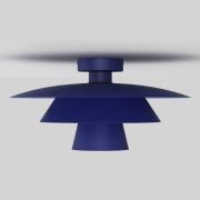 Plafondlamp Plato, donkerblauw, metaal, Ø 38 cm, E27