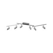 LED plafondspot Risell, lengte 142 cm, aluminiumkleurig