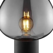 Tafellamp Ligari, zwart/rookgrijs, hoogte 28 cm metaal/glas