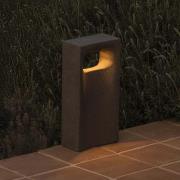 LED sokkellamp Glint, 2700K, 40 cm, grijs, beton, IP55