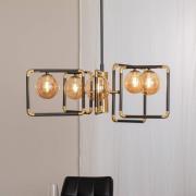 Hanglamp Ibra, zwart, glas, 5-lamps, G9