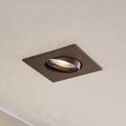 Prios inbouwlamp Fibur, brons mat, 9 cm, GU10