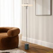 Lindby vloerlamp Branford, retro, wit/groen, opaalglas/marmer