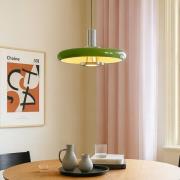 Lindby hanglamp Branford, retro, Ø 35 cm, groen, metaal