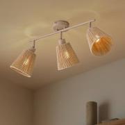 Lindby plafondspot Anuva, 72 cm, beige, papier, 3-lamps