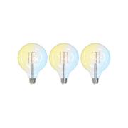 LUUMR Smart LED Filament set van 3 E27 G125 7W helder Tuya