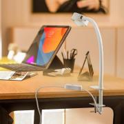 Lindby klemlamp Jyla, wit, lens, 3.000 K, GX53