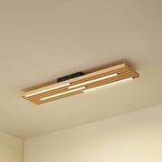 Lindby LED plafondlamp Madero, grenenhout, 90 cm x 20 cm