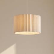 Lindby hanglamp Libbie, Ø 45 cm, linnen, crèmekleurig