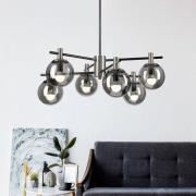 Plafondlamp Lilou, Ø 53 cm, rookgrijs, glas/metaal, 6-lamps.